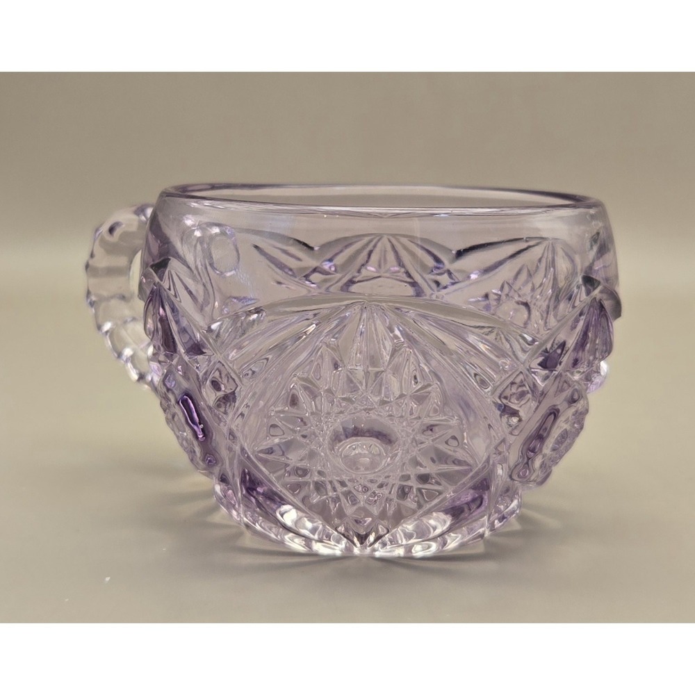 Lilac Crystal Cup Starburst Pattern. Hand Crafted 1990's (#19) - Picture 3 of 10